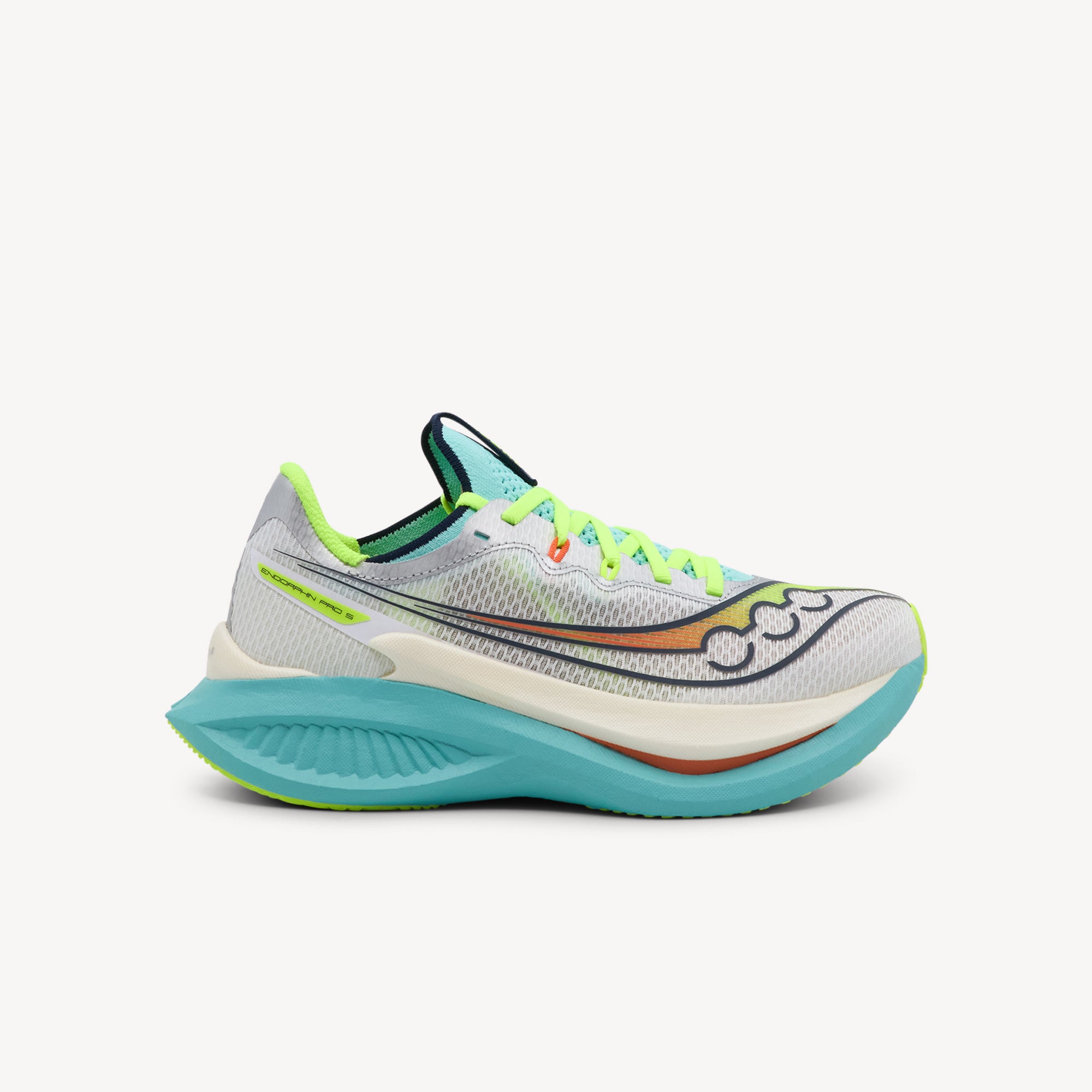 SAUCONY ENDORPHIN PRO 5 features explosive speed and elite performance at Profeet Footwear. Purpose-built racing shoe for women. Expert-fitted.