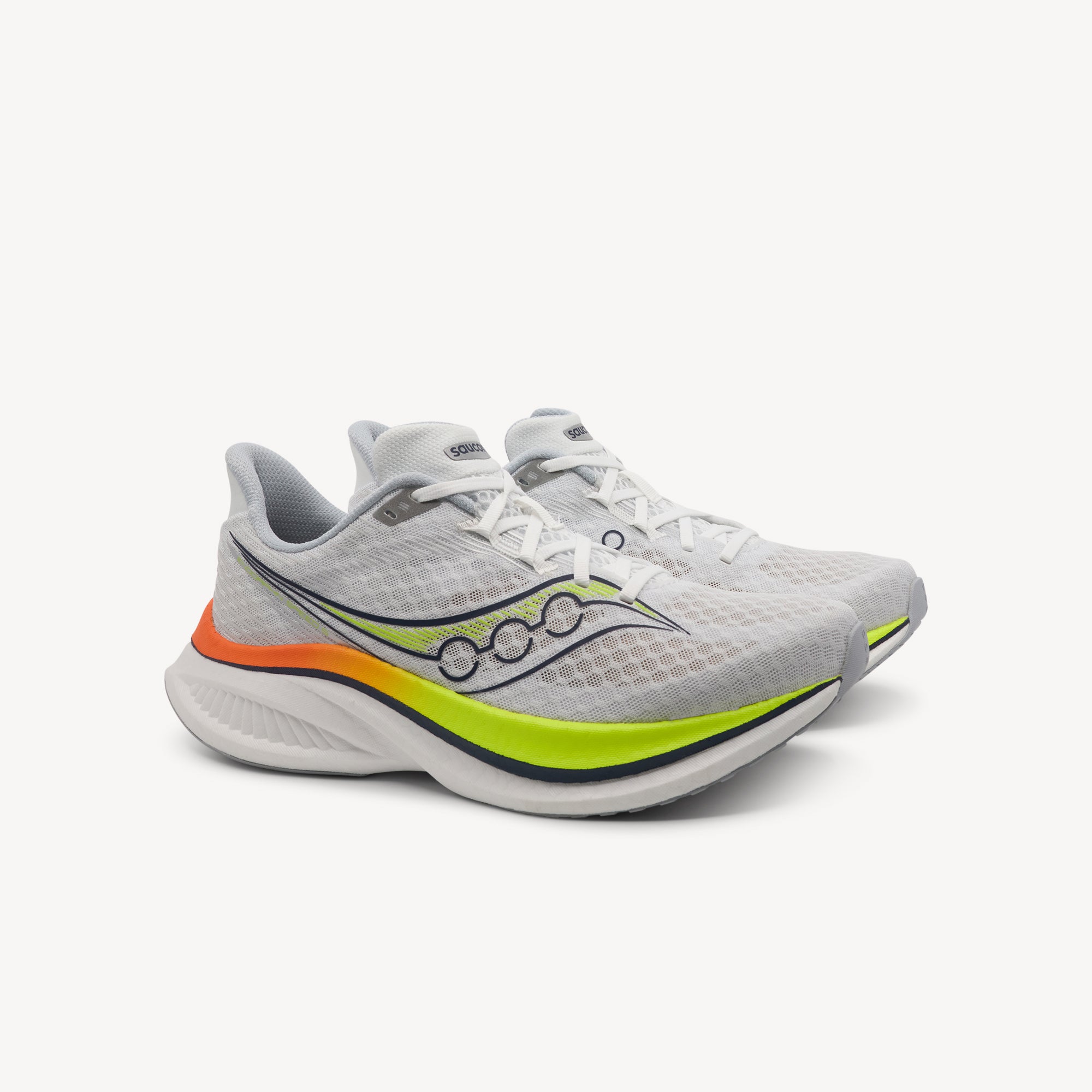 Side view of Saucony Endorphin Speed 5 features SpeedRoll technology at Profeet Footwear. Lightweight versatile trainer for daily miles to PRs. Shop now.