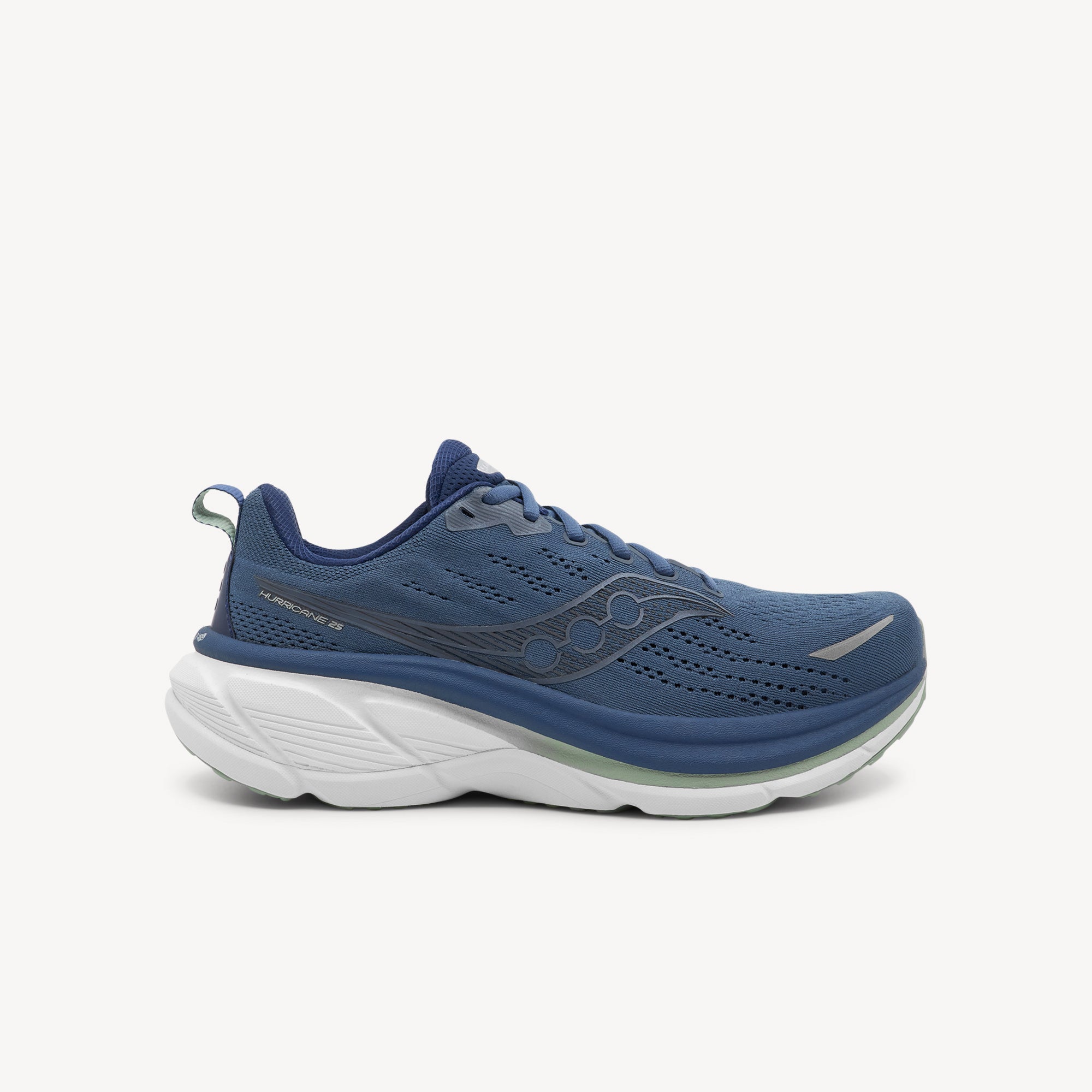 SAUCONY HURRICANE 25 features plush cushioning and reliable stability at Profeet Footwear. Purpose-built running shoe for men. Expert-fitted.