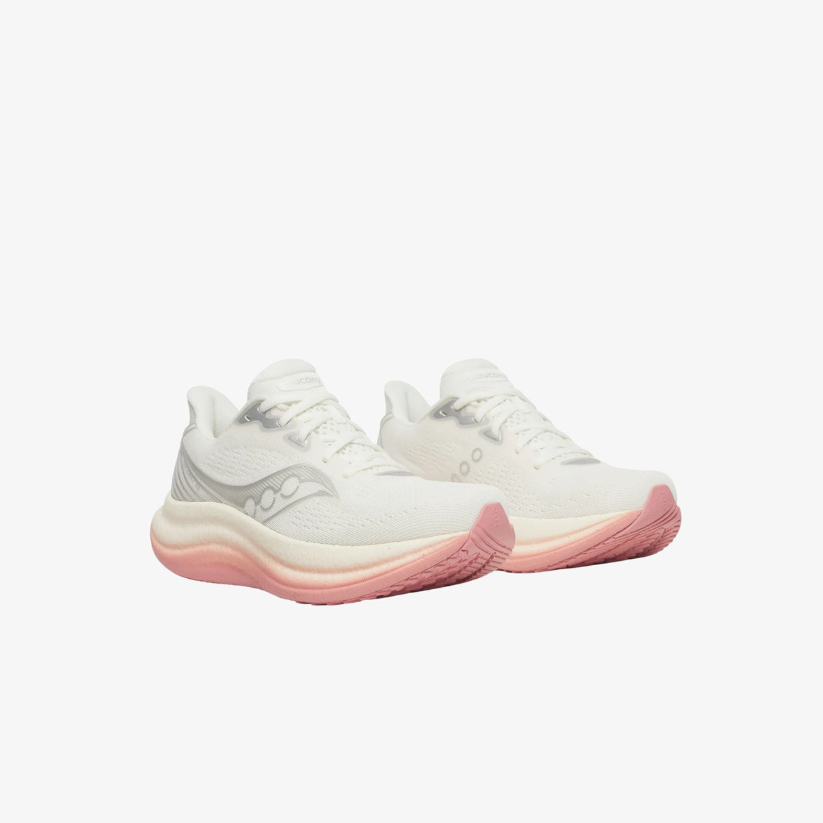 Saucony Triumph 23 Ivory / Mauve Womens, 3/4 side view