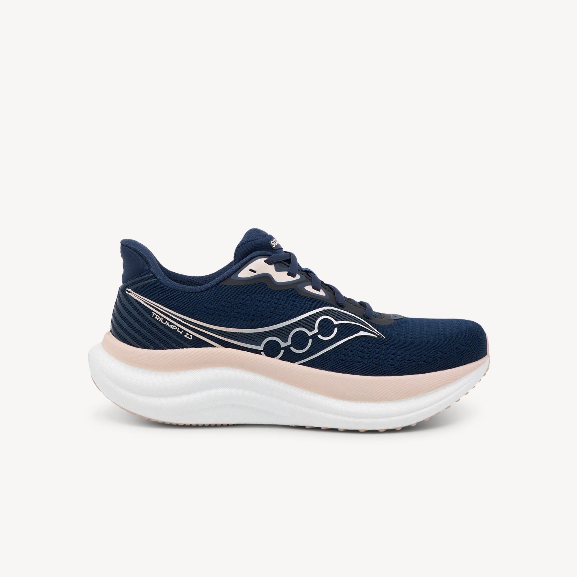 SAUCONY TRIUMPH 23 features plush cushioning and smooth comfort at Profeet Footwear. Purpose-built running shoe for women. Expert-fitted.
