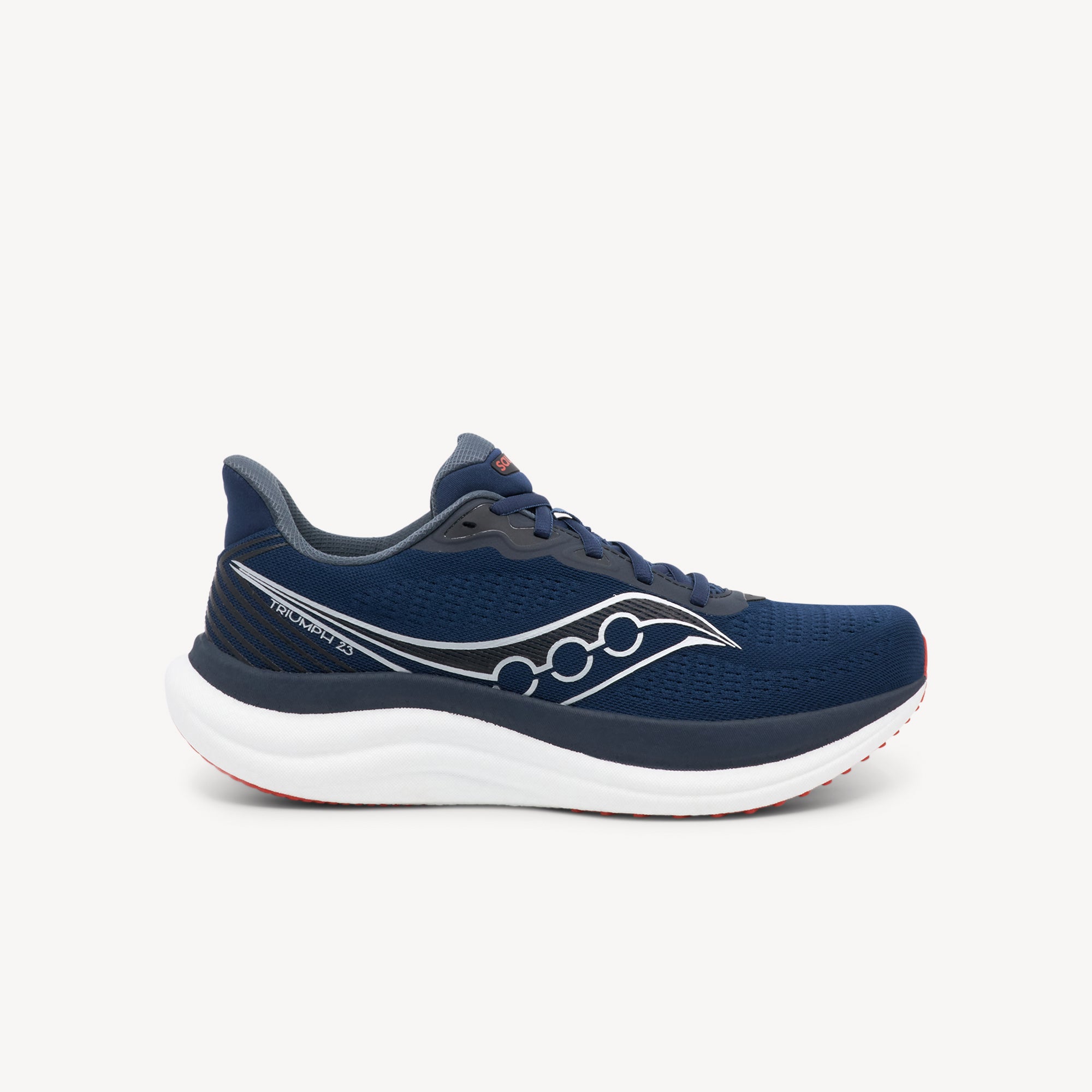 SAUCONY TRIUMPH 23 features plush cushioning and smooth comfort at Profeet Footwear. Purpose-built running shoe for men. Expert-fitted.