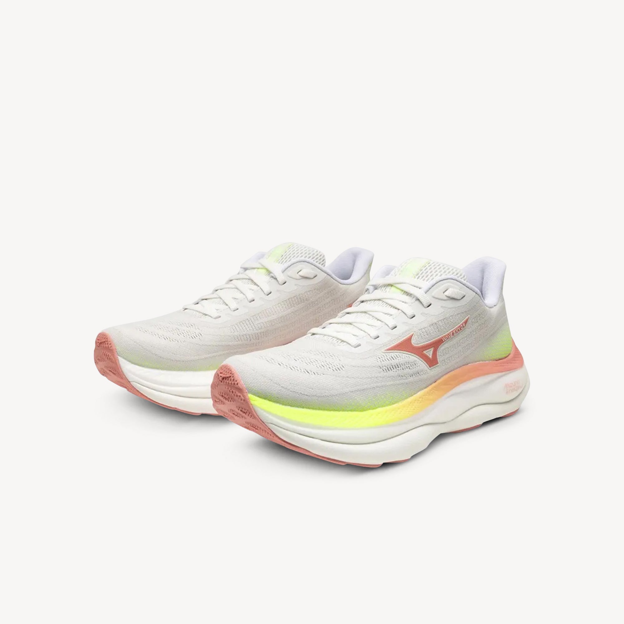 Mizuno Wave Sky 9 White / Desert Flower / Lime Pulp Womens